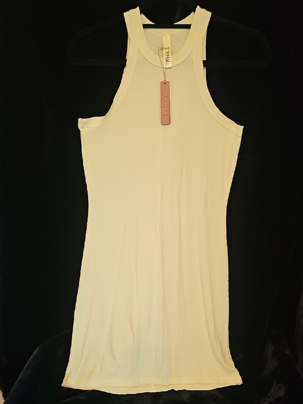 SKIMS Neon Yellow Soft Lounge Ribbed Tank Dress NWT